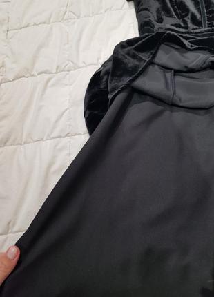 Черное коктейльное платье из бархата6 фото
