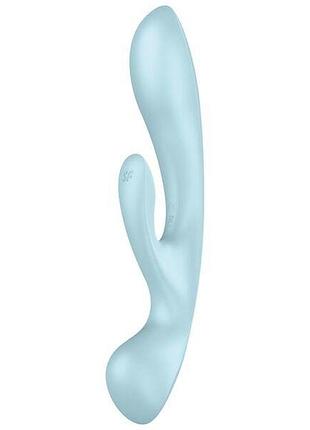 Вибратор кролик satisfyer triple oh голубой love&gifts