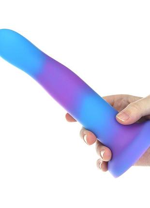 Светящийся в темноте фаллоимитатор addiction rave 8 dildo blue purple love&gifts 5
