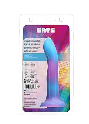 Светящийся в темноте фаллоимитатор addiction rave 8 dildo blue purple love&gifts 9