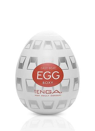 Мастурбатор-яйцо tenga egg boxy с геометрическим рельефом love&gifts