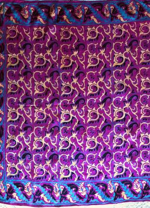 Причудливо-изысканный платочек-гаврош из матового тонкого шелка. индия.6 фото