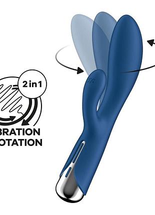 Вибратор кролик satisfyer spinning rabbit 1 синий love&gifts