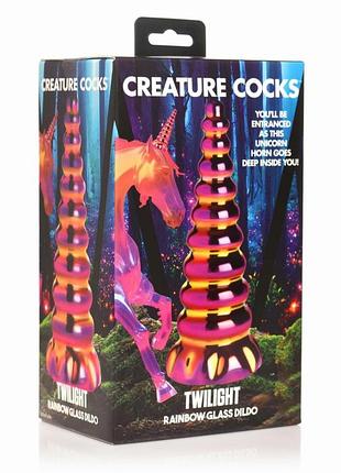 Фаллоимитатор creature cocks twilight rainbow glass dildo 4