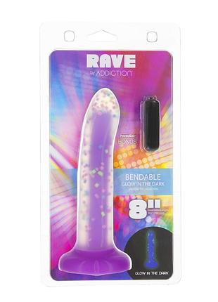 Светящийся в темноте фаллоимитатор addiction rave 8 7