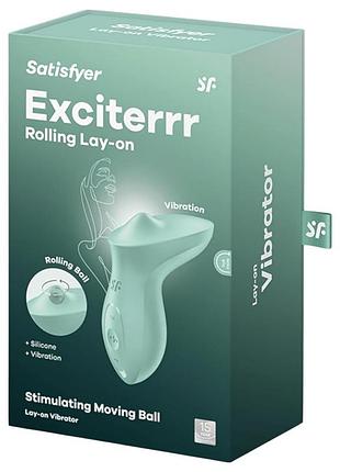 Клиторальный вибратор с жемчужной стимуляцией satisfyer exciterrr голубой 6