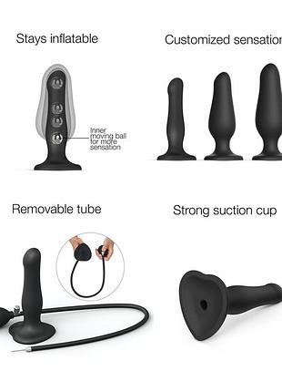 Надувной фаллоимитатор strap-on-me inflatable dildo plug noir love&gifts 2