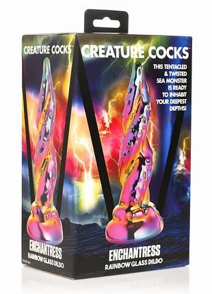 Фаллоимитатор creature cocks enchanting rainbow glass dildo 4