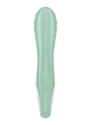 Вібратор точки g з надувним стовбуром satisfyer air pump vibrator 3 зелений 3