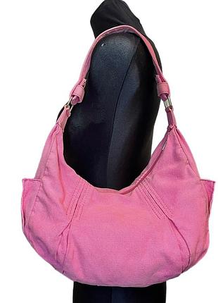 Винтажная тканная сумка-багет vintage 2000s y2k с карманами по бокам