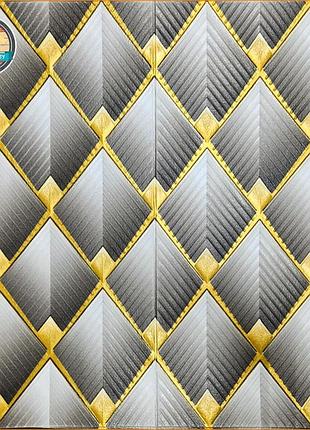 Панель стінова 3d 700х700х4мм ромб сірий sw-00001986