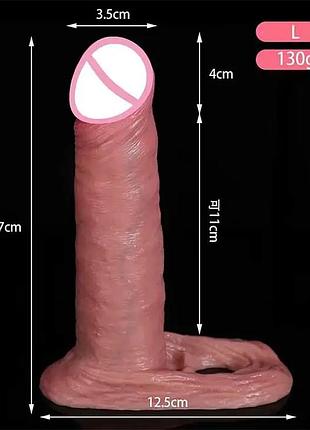 Насадка для увеличения на пенис и мошонку 17 см