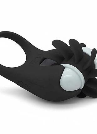 Виброкольцо с ротацией для стимуляции клитора 20 режимов черный