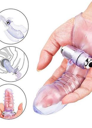 Вибратор на палец sexfinger силиконовый с вибрацией для женщин 16 см прозрачный