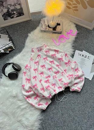 Фліс худі з принтом бантики 7