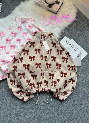 Фліс худі з принтом бантики 8