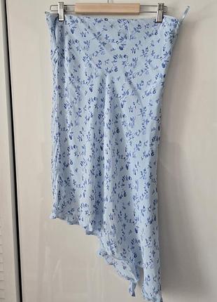 Блакитна асиметрична спідниця 40m/l