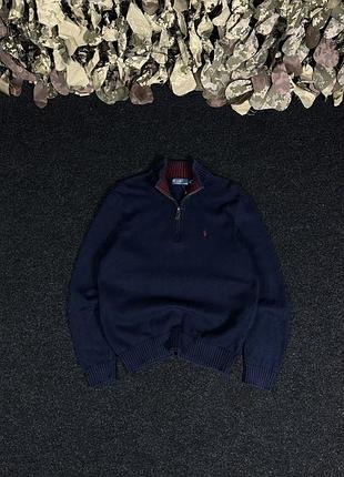 Polo ralph lauren 1/3 vintage zip sweater світер