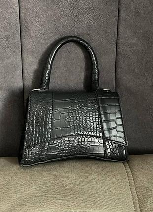 Сумка крос боді маленька з ручкою чорна