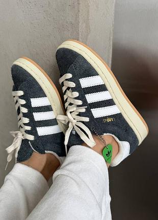 Женские кроссовки adidas campus x korn | grey / white premium (1)