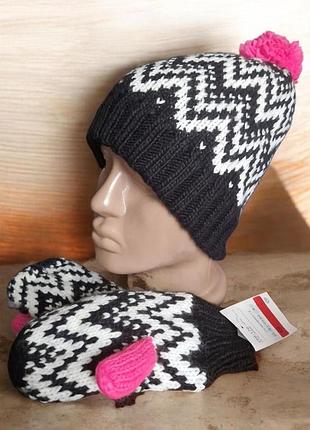 Подростковый комплект (шапка-рукавички) c&a 158-176 рост
