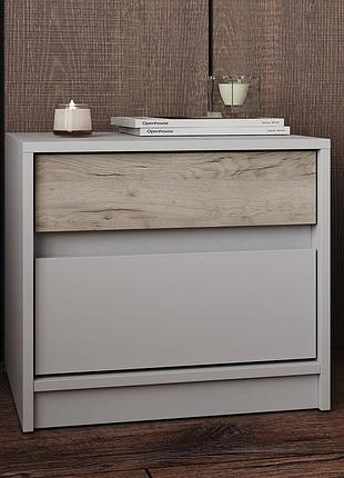 Тумба приліжкова еверест стайл-500 50,2х39х44,2 см кашемір/дуб крафт сірий (dtm-071160)