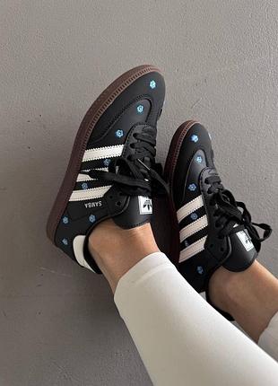 Женские кроссовки adidas samba | «floral black» premium (2)