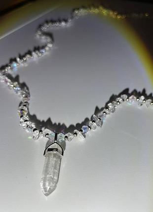 Ожерелье из горного хрусталя кристальная магия🦢