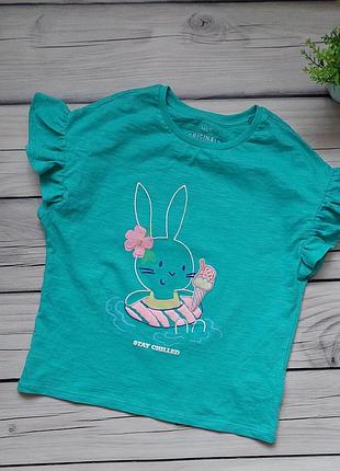 Коттоновая футболка зайка 6-7р.