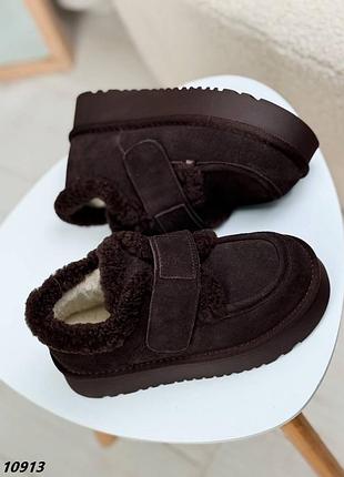 Шоколадні угги на липучці