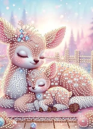 Діамантова мозаїка "оленята" 30*30 см.