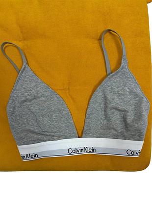 Женский серый повседневный топ бюстгальтер с логотипом calvin klein оригинал