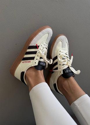Женские кроссовки adidas spezial | cream / black / red (1)