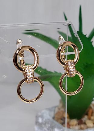 Сережки з медичного золота позолота 18к xuping