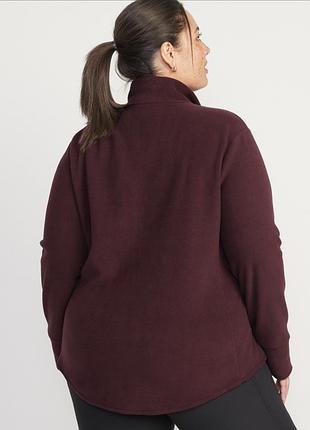 Бордовый флисовый пуловер old navy,s 4