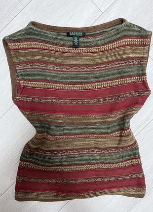 Светр безрукавка жіночий ralph lauren xs кольорова вінтаж