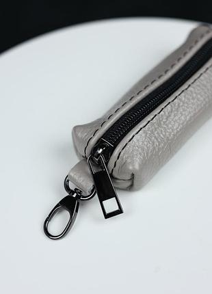 Ключница из натуральной зернистой кожи mini (бежевая)