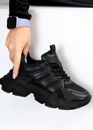 Кроссовки женские черные 26313