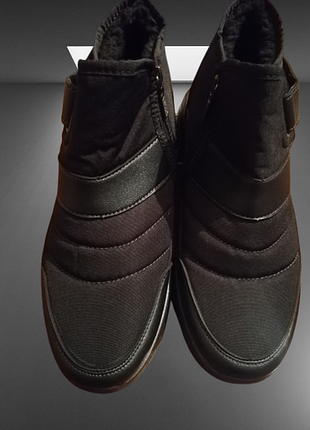 Ботинки мужские зимние dago style черные с липучкой на меху