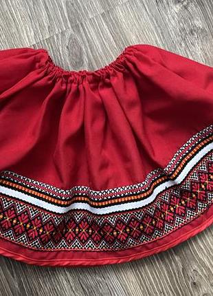 Вишита червона спідниця для дівчинки