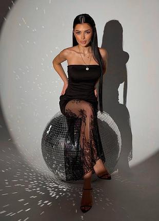 Сукня з гепюровим низом