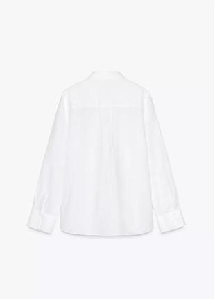 Сорочка лляна zara collection біла 8