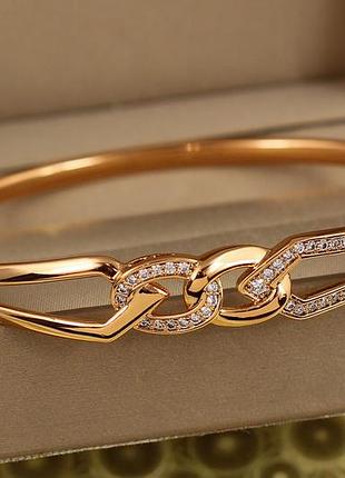 Браслет бенгл xuping jewelry зв'язок долі 60 мм на руку від 17 до 19 см золотистий