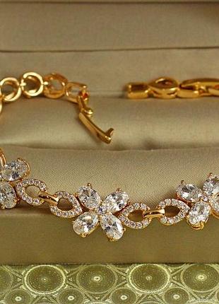 Браслет xuping jewelry дикие цветки 17,5 см 12 мм золотистый