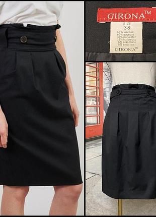 Girona чорна спідниця з високою талією з кишенями розмір м