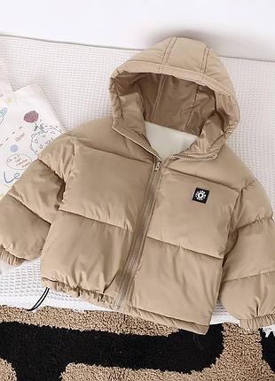 Куртка 113, р.100,110,120,130,140, фліс+синтепон, беж