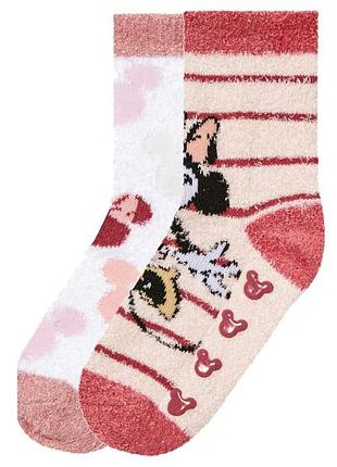 Носки набор 2 пары с силиконовыми вставками для девочки disney minnie mouse 482333 35-38 розовый