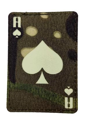 Шеврон игровая карта laser cut ткань оксфорд, multicam