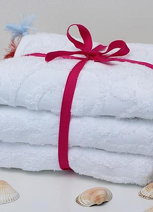 Набір подарункових рушників для обличчя 50/70 см. 3 шт. туреччина shell 3 шт. no1 набір no2