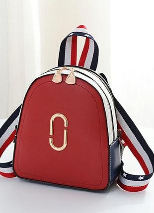 Уценка! женский мини рюкзак красный рюкзачок экокожа